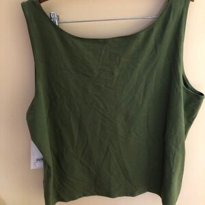 EILEEN FISHER Women Size 2X Green Tank Top